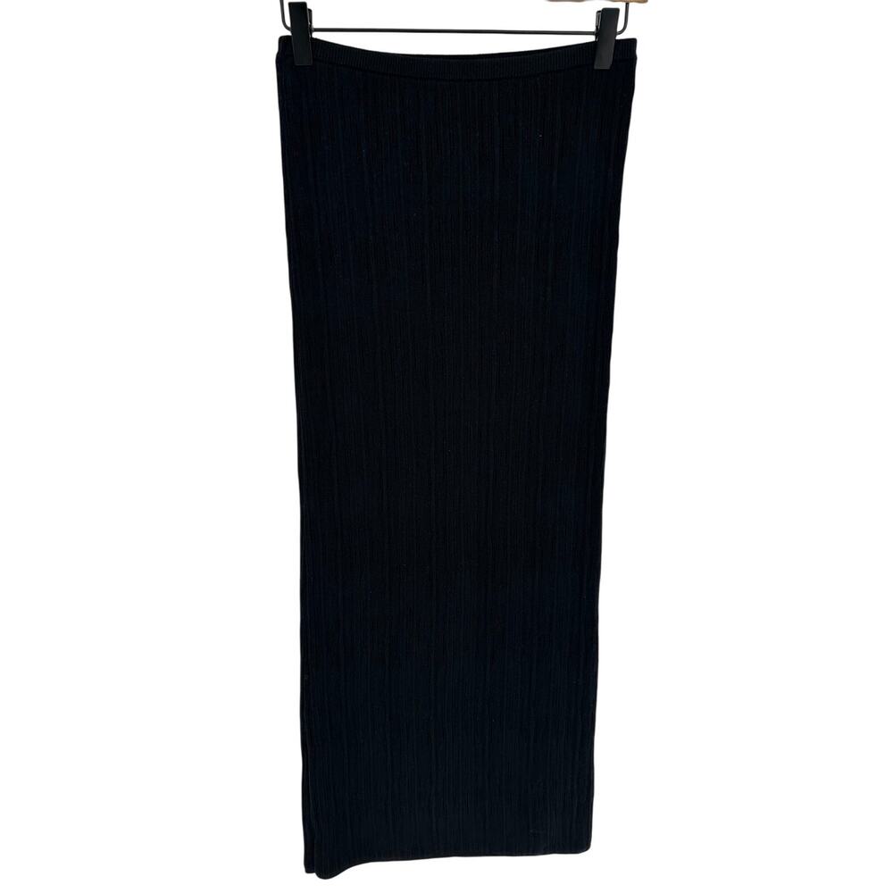 Banana Republic Black Plisse Midi Skirt Textured Formal Special Ocassion XS
